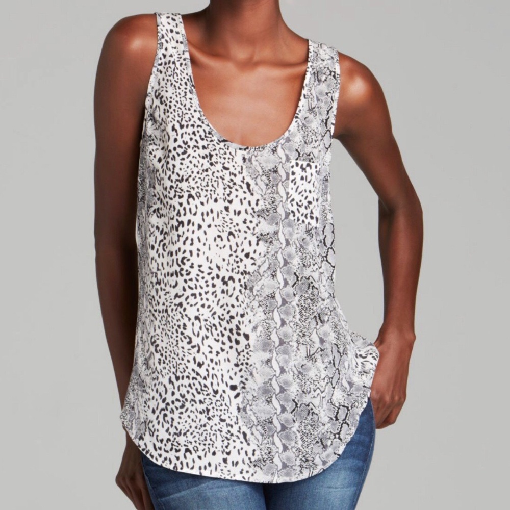Joie Silk Animal Print Tank Top
